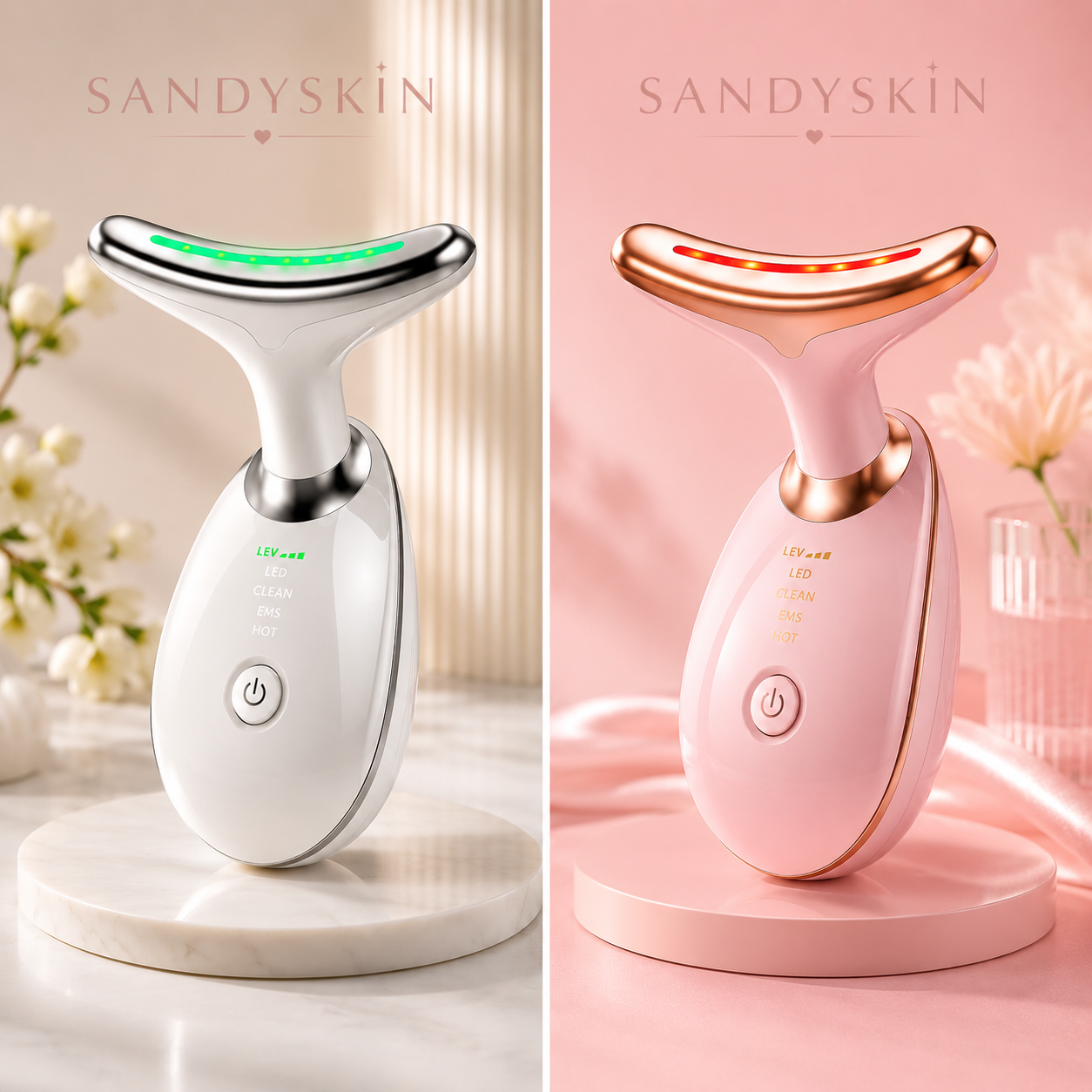 SandySkin™ Glow Sculptor – LED Light Therapy Facial Tool